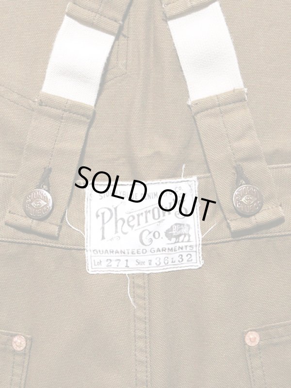 画像8: 【 Pherrow's（フェローズ） 】　2710A　ウォバッシュオーバーオール　[ Low Back Style Overall ]　[ Brown Canvas ]
