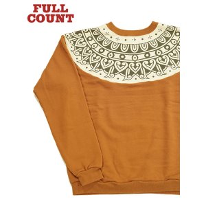 画像: 【 FULLCOUNT（フルカウント） 】　トライバルパターンスウェット　[ Tribal Pattern Sweatshirts ] [ 雪柄スウェット ] [ CAMEL ]