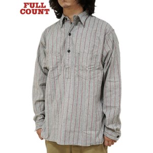 画像: 【 FULLCOUNT（フルカウント） 】　ベースボールストライププルオーバーシャツ 　[ Baseball Stripe Pullover Shirts ] [ Grey x Red ]