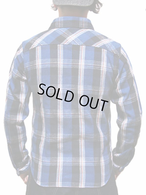 画像2: 【 UES（ウエス） 】　先染めヘビーチェックネルシャツ　[ BLUE ]