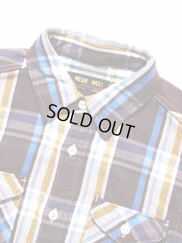画像3: 【 UES（ウエス） 】　先染めヘビーチェックネルシャツ　[ WINE ]