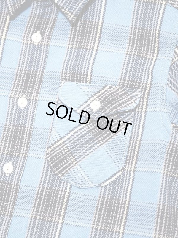 画像4: 【 UES（ウエス） 】　先染めヘビーチェックネルシャツ　[ BLUE ]