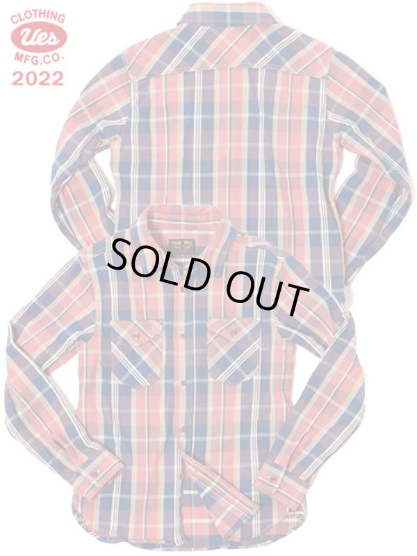 画像3: 【 UES（ウエス） 】　先染めヘビーチェックネルシャツ　[ PINK ]