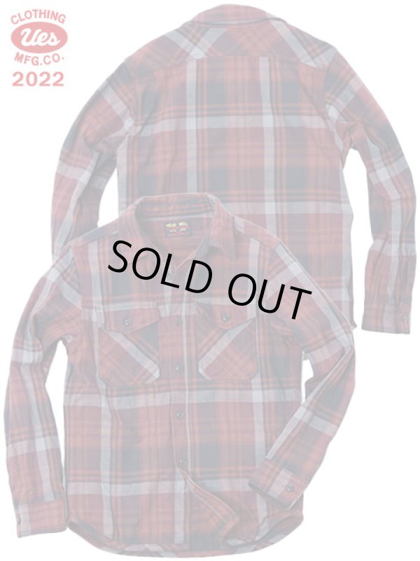 画像3: 【 UES（ウエス） 】　エクストラヘビーチェックネルシャツ　[ WINE ]