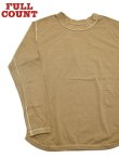 画像1: 【 FULLCOUNT（フルカウント） 】　ヘビーウエイトネッククルーネック L/S T-Shirt　[ Flat Seam Heavy Weight Longsleeve T-Shirt ] [ BEIGE ] 【 メール便可 】