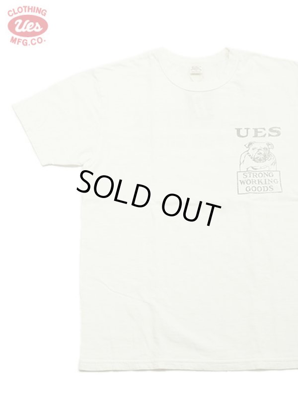 画像1: 【 UES（ウエス） 】　プリントTシャツ　[ BULLDOG ] [ WHITE ] 【 メール便可 】