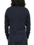 画像2: 【 UES（ウエス） 】 インディゴビッグワッフルヘンリーネックTシャツ [ Henley Neck Thermal ] [ Indigo ]