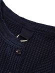 画像8: 【 UES（ウエス） 】 インディゴビッグワッフルヘンリーネックTシャツ [ Henley Neck Thermal ] [ Indigo ]