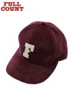 画像1: 【 FULLCOUNT（フルカウント） 】　コーデュロイベースボールキャップ　[ 6Panel Corduroy Baseball Cap 'F' Patch ] [ Burgundy ] 【 メール便可 】