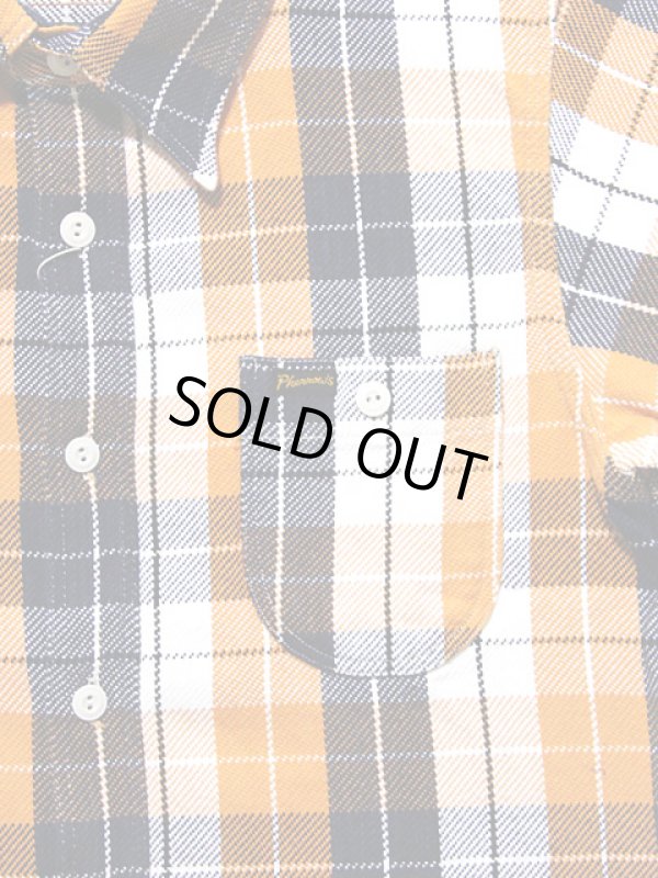 画像4: 【 Pherrow's（フェローズ） 】　ヘビーウェイトフランネルチェックシャツ　[ オレンジ × ネイビー ]