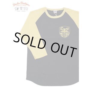 画像: 【 STUDIO D'ARTISAN（ステュディオダルチザン） 】 ラグラン7分袖Tシャツ [ DARTI MOTORS ] [  NAVY x YELLOW ] 【 メール便可 】