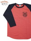 画像1: 【 STUDIO D'ARTISAN（ステュディオダルチザン） 】 ラグラン7分袖Tシャツ [ DARTI MOTORS ] [ RED x NAVY ] 【 メール便可 】