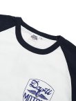画像3: 【 STUDIO D'ARTISAN（ステュディオダルチザン） 】 ラグラン7分袖Tシャツ [ DARTI MOTORS ] [ WHITE x NAVY ] 【 メール便可 】