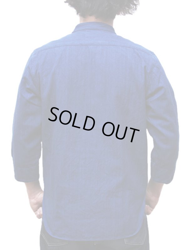 画像2: 【 JELADO（ジェラード） 】　七分袖バンドカラープルオーバーシャツ　[ Ploughman Shirts ]　[ Indigo ]