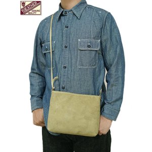 画像: 【 Y'2 LEATHER（ワイツーレザー） 】　ホースハイドサコッシュ [ Natural Scar Horse Roughout ] [ 馬革 ] [ KHAKI ] 【 メール便可 】