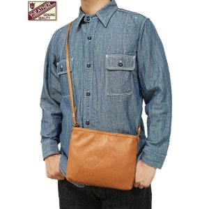 画像: 【 Y'2 LEATHER（ワイツーレザー） 】　ステアハイドサコッシュ [ Natural Scar Steer ] [ 牛革 ] [ CAMEL ] 【 メール便可 】