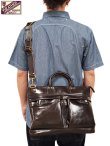 画像1: 【 Y'2 LEATHER（ワイツーレザー） 】 HORSE HIDE HELMET BAG [ PULL UP HORSE ] [ 馬革 ] [ BROWN ]