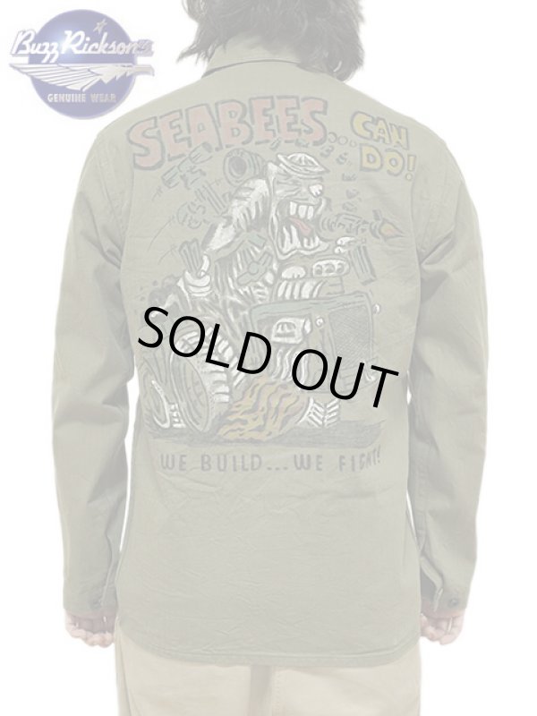 画像1: 【 BUZZ RICKSON'S（バズリクソンズ） 】　N-3 UTILITY JACKET [  “HAND PAINT SEABEES” ] [ OLIVE ]