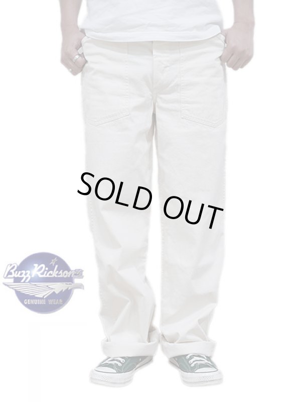 画像1: 【 BUZZ RICKSON'S（バズリクソンズ） 】 TROUSERS, WORKING, WHITE TWILL [ AVIATION ASSOCIATES ] [ OFF WHITE ]