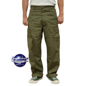 画像: 【 BUZZ RICKSON'S（バズリクソンズ） 】 カーゴパンツ [ TROUSERS, MEN'S, COTTON WIND RESISTANT POPLIN, OLIVE GREEN, ARMY SHADE 107 ] [ SHORT LENGTH ]