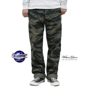 画像: 【 BUZZ RICKSON'S × William Gibson（バズリクソンズ×ウィリアムギブソン） 】 BLACK TIGER PATTERN TROUSERS OVER DYE [ CARGO PANTS ] [ BLACK ]