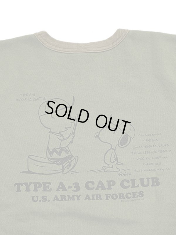 画像6: 【 BUZZ RICKSON'S×PEANUTS（バズリクソンズ×ピーナッツ） 】 スヌーピーセットインクルースウェット SNOOPY SET-IN CREW SWEAT [ TYPE A-3 CAP CLUB ]