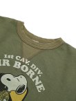 画像3: 【 BUZZ RICKSON'S × PEANUTS（バズリクソンズ × ピーナッツ） 】 スヌーピーセットインクルースウェット SNOOPY SET-IN CREW SWEAT [ AIR BORNE ] [ OLIVE ]