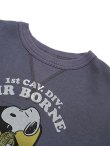 画像3: 【 BUZZ RICKSON'S × PEANUTS（バズリクソンズ × ピーナッツ） 】 スヌーピーセットインクルースウェット SNOOPY SET-IN CREW SWEAT [ AIR BORNE ] [ NAVY ]