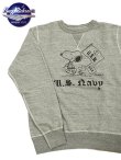 画像1: 【 BUZZ RICKSON'S × PEANUTS（バズリクソンズ × ピーナッツ） 】 スヌーピーセットインクルースウェット SNOOPY SET-IN CREW SWEAT [ U.S.NAVY ] [ H.GRAY ]