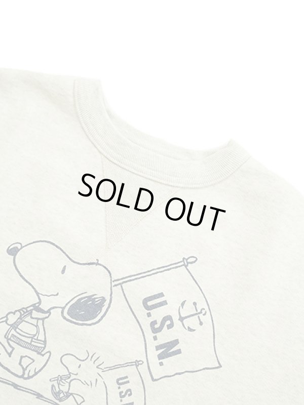 画像3: 【 BUZZ RICKSON'S × PEANUTS（バズリクソンズ × ピーナッツ） 】 スヌーピーセットインクルースウェット SNOOPY SET-IN CREW SWEAT [ U.S.NAVY ] [ OATMEAL ]