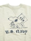 画像4: 【 BUZZ RICKSON'S × PEANUTS（バズリクソンズ × ピーナッツ） 】 スヌーピーセットインクルースウェット SNOOPY SET-IN CREW SWEAT [ U.S.NAVY ] [ OATMEAL ]