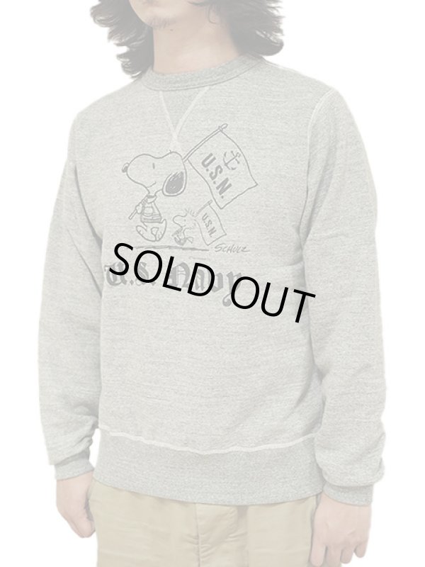 画像8: 【 BUZZ RICKSON'S × PEANUTS（バズリクソンズ × ピーナッツ） 】 スヌーピーセットインクルースウェット SNOOPY SET-IN CREW SWEAT [ U.S.NAVY ] [ H.GRAY ]