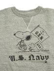 画像4: 【 BUZZ RICKSON'S × PEANUTS（バズリクソンズ × ピーナッツ） 】 スヌーピーセットインクルースウェット SNOOPY SET-IN CREW SWEAT [ U.S.NAVY ] [ H.GRAY ]