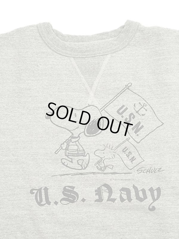 画像4: 【 BUZZ RICKSON'S × PEANUTS（バズリクソンズ × ピーナッツ） 】 スヌーピーセットインクルースウェット SNOOPY SET-IN CREW SWEAT [ U.S.NAVY ] [ H.GRAY ]