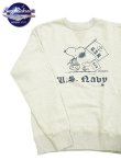 画像1: 【 BUZZ RICKSON'S × PEANUTS（バズリクソンズ × ピーナッツ） 】 スヌーピーセットインクルースウェット SNOOPY SET-IN CREW SWEAT [ U.S.NAVY ] [ OATMEAL ]