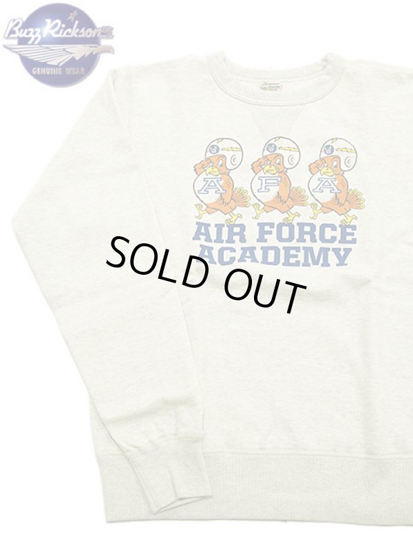 画像1: 【 BUZZ RICKSON'S（バズリクソンズ） 】 セットインクルースウェット SET-IN CREW SWEAT [ AIR FORCE ACADEMY ] [ OATMEAL ]