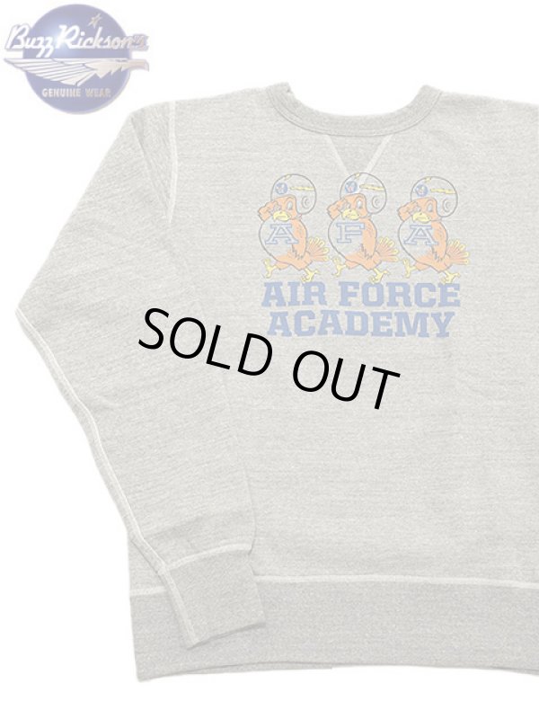 画像1: 【 BUZZ RICKSON'S（バズリクソンズ） 】 セットインクルースウェット SET-IN CREW SWEAT [ AIR FORCE ACADEMY ] [ H.GRAY ]