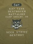 画像7: 【 BUZZ RICKSON'S（バズリクソンズ） 】　プリントT-シャツ [ S/S T-SHIRT ] [ 637th TANK DESTROYER BATTALION ] [ KHAKI ] 【 メール便可 】