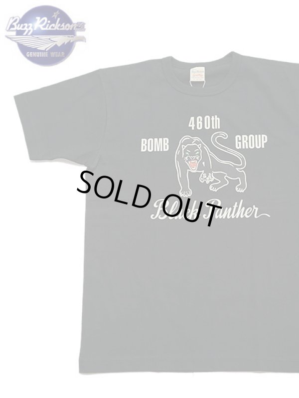 画像1: 【 BUZZ RICKSON'S（バズリクソンズ） 】　プリントT-シャツ [ S/S T-SHIRT ] [ 460th BOMB.SQ. Black Panther ] [ BLACK ] 【 メール便可 】