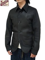 画像: 【 Y'2 LEATHER（ワイツーレザー） 】　Deer Skin Rounded Hem Car Coat [ Deer Skin (鹿革) ] [ BLACK ]