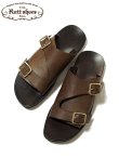 画像1: 【 The Ruttshoes & Co.（ラッドシューズ） 】　Double Monk Sandals　[ ALASKA Leather ]　[ BROWN ]