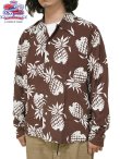 画像1: 【 DUKE KAHANAMOKU（デュークカハナモク） 】　長袖アロハシャツ　[ DUKE'S PINEAPPLE ] [ BROWN ]