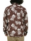 画像2: 【 DUKE KAHANAMOKU（デュークカハナモク） 】　長袖アロハシャツ　[ DUKE'S PINEAPPLE ] [ BROWN ]