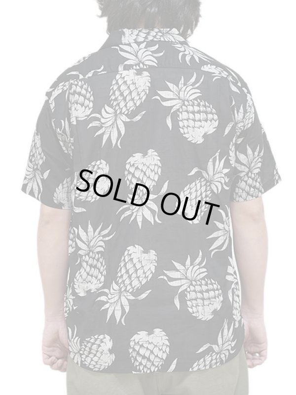 画像2: 【 DUKE KAHANAMOKU（デュークカハナモク） 】　コットンリネンアロハシャツ　[ DUKE'S PINEAPPLE ] [ BLACK ] 【 メール便可 】