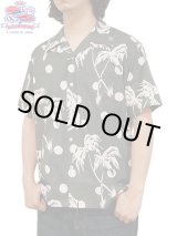 画像: 【 DUKE KAHANAMOKU（デュークカハナモク） 】　半袖コットンアロハシャツ　[ MOONLIGHT PALMTREE ] [ BLACK ]