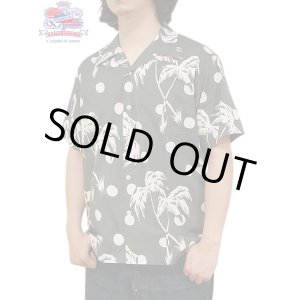 画像: 【 DUKE KAHANAMOKU（デュークカハナモク） 】　半袖コットンアロハシャツ　[ MOONLIGHT PALMTREE ] [ BLACK ]