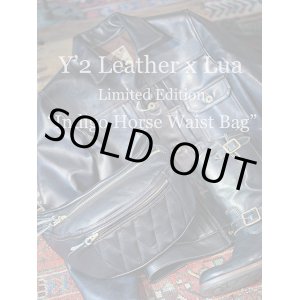 画像: 【 LUA×Y'2 LEATHER（ルア×ワイツーレザー） 】 　別注インディゴホースウエストバッグ　[ INDIGO HORSE ]　[ HORSE HIDE WAIST BAG ]　[ Lot.14 ]　[ LUA LIMITED EDITION ] 再入荷！