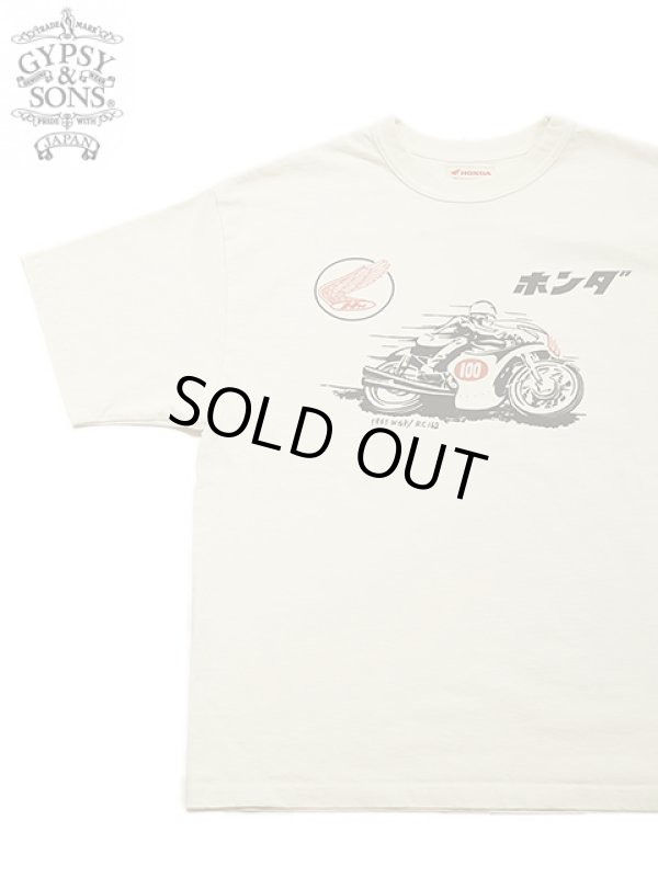 画像1: 【 GYPSY & SONS（ジプシー&サンズ） 】　HONDA × GS BAGGY TEE [ RACER ] [ IVORY ] 【 メール便可 】