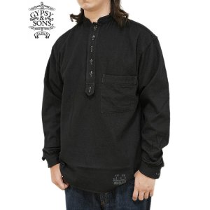 画像: 【 GYPSY & SONS（ジプシー&サンズ） 】　ウォッシュドウールプルオーバーシャツ 　[ WASHED WOOL PULL OVER SHIRTS ] [ BLACK ]