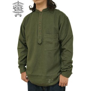 画像: 【 GYPSY & SONS（ジプシー&サンズ） 】　ウォッシュドウールプルオーバーシャツ 　[ WASHED WOOL PULL OVER SHIRTS ] [ KHAKI ]